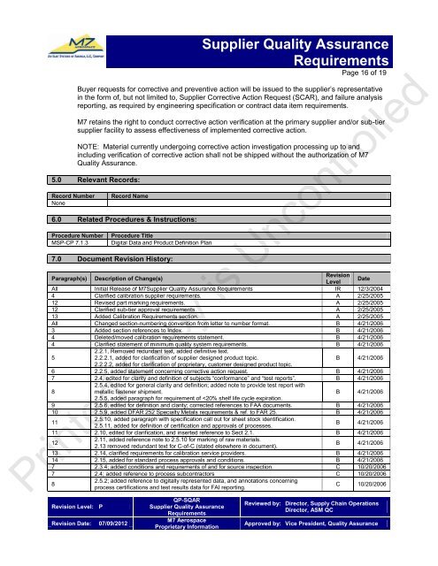 Supplier Quality Assurance Requirements - Elbit Systems of America