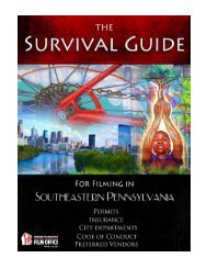 GPFO Production Survival Guide - Greater Philadelphia Film Office