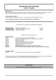 DEVOIR GESTION FINANCIERE DurÃ©e : 4 heures