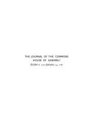 The Journal of the Commons House of Assembly