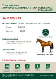 Full Sale Results - Australian Stock Horse Society