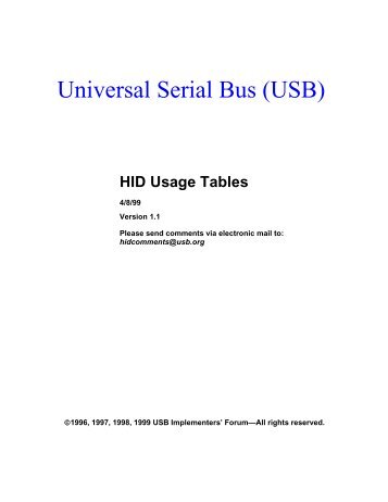 HID Usage Tables Document 1.1 - C. Scott Ananian