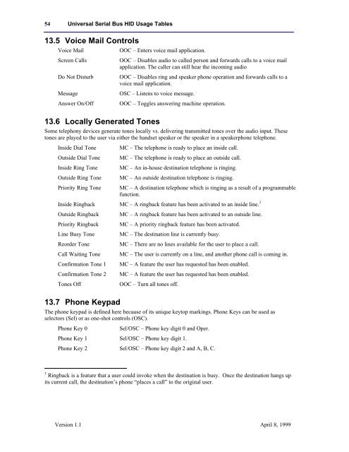 HID Usage Tables Document 1.1 - C. Scott Ananian