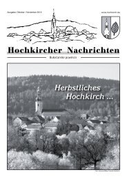 Hochkircher Nachrichten - Gemeindeverwaltung Hochkirch