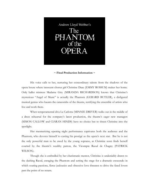 PHANTOM NOTES OUTLINE - Hollywood Jesus