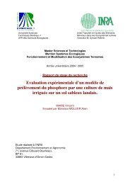 Evaluation expÃƒÂ©rimentale d'un modÃƒÂ¨le de prÃƒÂ©lÃƒÂ¨vement du ... - Inra