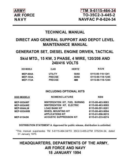 ARMY *TM 9-6115-464-34 AIR FORCE TO-35C2-3 ... - Igor Chudov