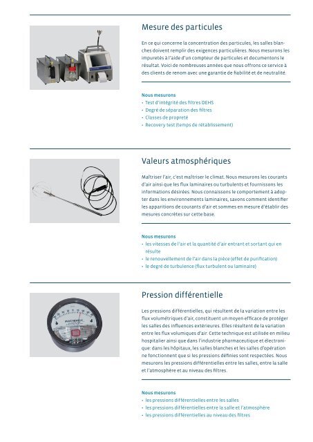 Technique des salles blanches - service de mesures ... - Alpiq InTec