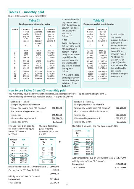 Tax Tables B-D (April 2012) Taxable Pay Tables Manual Method