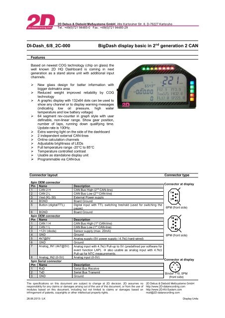 data sheet - 2D Debus & Diebold MeÃ systeme GmbH