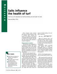 Salts influence the health of turf - GCSAA