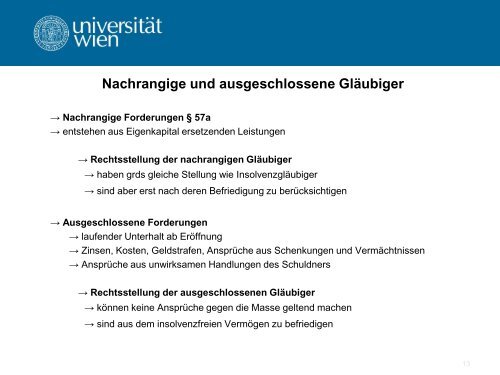 Folien Block V (Insolvenzrecht) - Mag. Posani