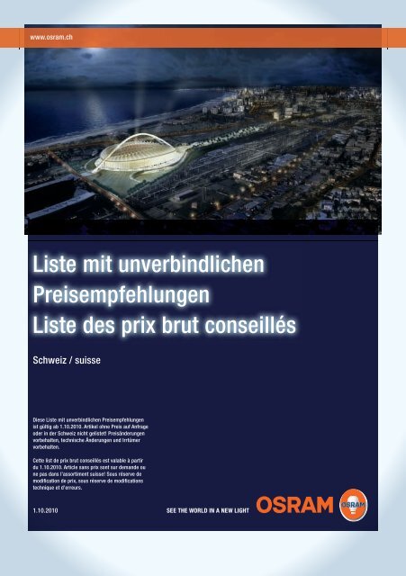 Preisempfehlungen 1.10.2010 - MLT Licht-Technik AG