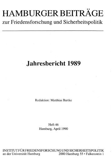Jahresbericht 1989 - IFSH