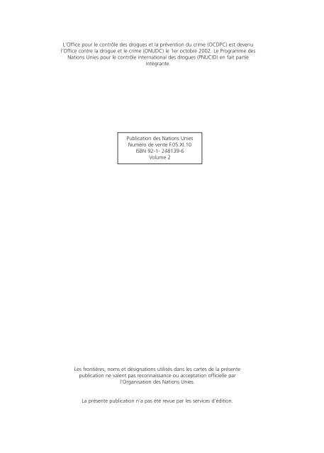 Rapport mondial sur les drogues 2005 - United Nations Office on ...