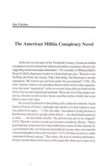 The American Militia Conspiracy Novel - Popular/American Culture ...