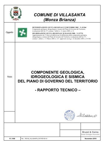 componente geologica, idrogeologica e sismica del piano di ...