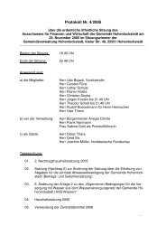 Protokoll Finanzausschuss 29.11.2005 - Gemeinde - Hohenlockstedt