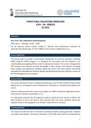 STRUCTURAL EQUATIONS MODELING - Chair of International ...