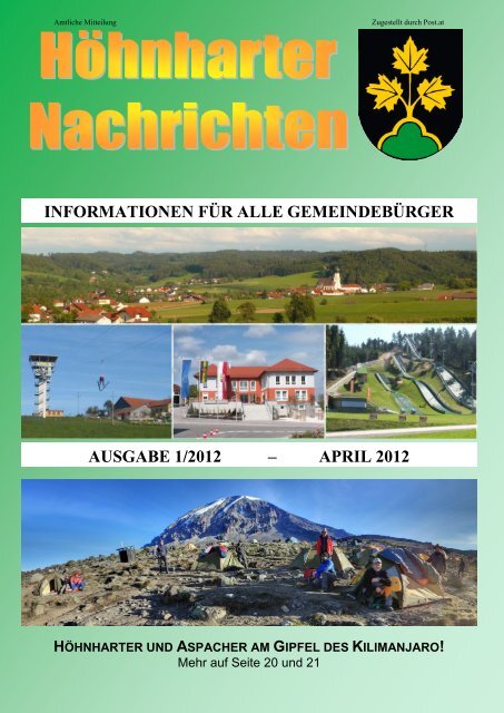 informationen für alle gemeindebürger ausgabe 1/2012 - Höhnhart