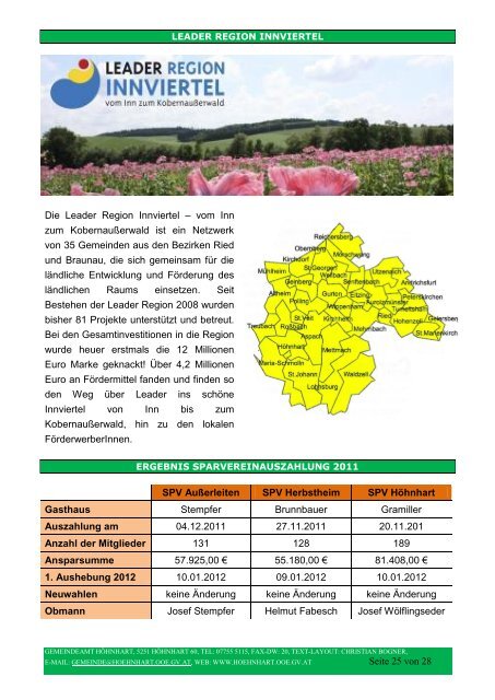 informationen für alle gemeindebürger ausgabe 1/2012 - Höhnhart