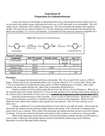 Experiment 18 Preparation of p-Iodonitrobenzene - myweb