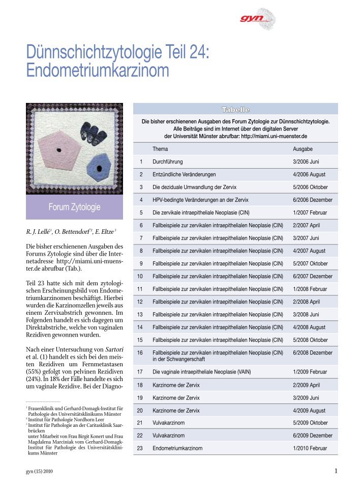 Endometriumkarzinom Magazine