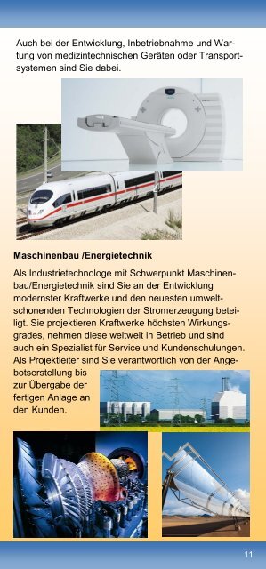 Flyer zur Ausbildung zum Industrietechnologen - Siemens Technik ...