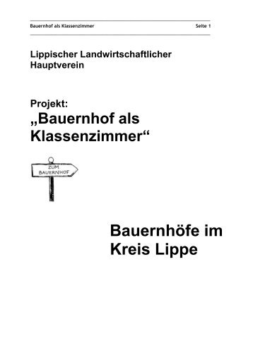 Bauernhöfe im Kreis Lippe - Lernort Bauernhof