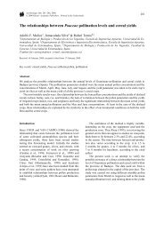 The relationships between Poaceae pollination levels and cereal ...