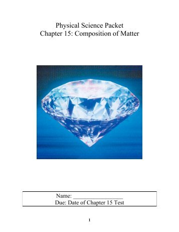 Physical Science Packet Chapter 15: Composition of Matter