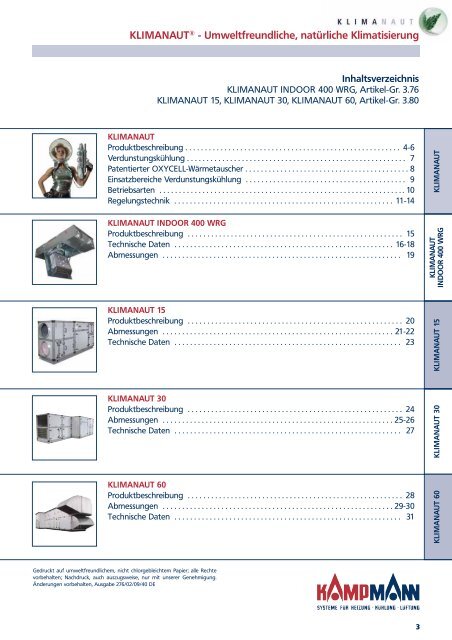Kampmann Klimanaut Indoor WRG 400 ... - Hohage & Co.