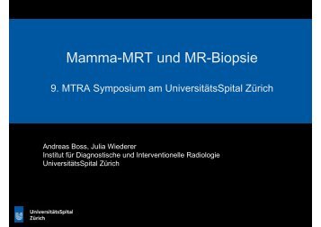 Mamma-MRT und MR-Biopsie - Radiologie - UniversitÃ¤tsSpital ZÃ¼rich