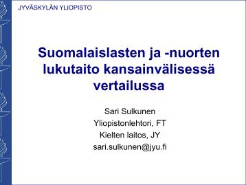 Sari Sulkusen esitys (pdf) - Lukukeskus