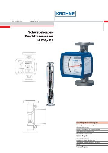 SchwebekÃ¶rper- Durchflussmesser H 250/M9 - Plastverarbeiter