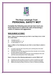 Personal Safety MOT quiz - Suzy Lamplugh Trust