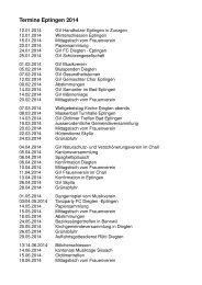 Terminkalender der Vereine - Eptingen