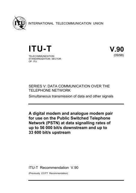 ITU-T Rec. V.90 (09/98) A digital modem and analogue modem pair