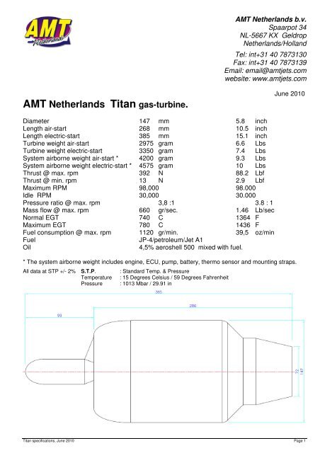 AMT Netherlands Titan gas-turbine. - Jet-Tech