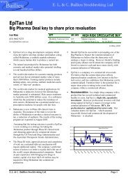 EpiTan Ltd - Clinuvel Pharmaceuticals