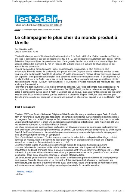 La Belle Haie - Champagne info
