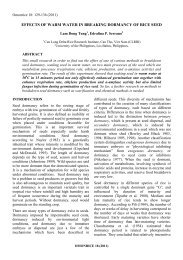 effects of warm water in breaking dormancy of rice seed