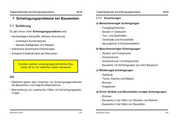 7 Schwingungsprobleme bei Bauwerken