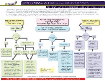Anemia Management Protocol: Hemodialysis - BC Renal Agency