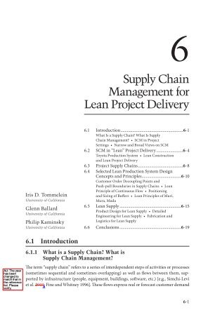 Supply Chain Management for Lean Project Delivery