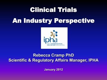 Clinical Trials An Industry Perspective - Molecular Medicine Ireland