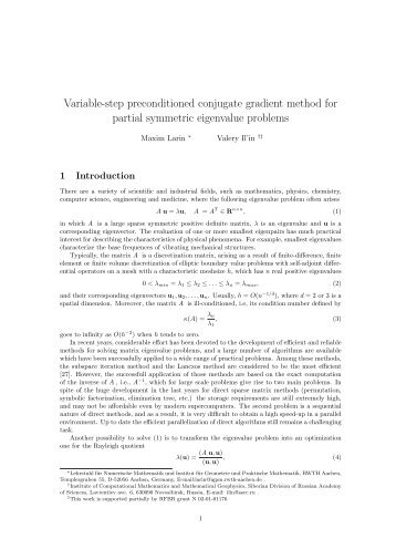 Variable-step preconditioned conjugate gradient method for partial ...