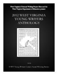 West Virginia Young Writers 2012 Anthology - Marshall University