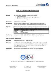 Pipelife Norge AS FDV-dokument PE trykkrÃ¸rsdeler - Atea