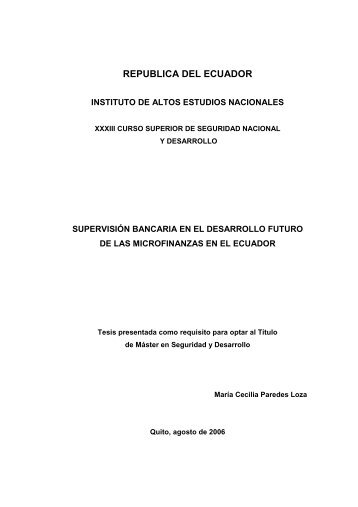 republica del ecuador - Repositorio Digital IAEN - Instituto de Altos ...